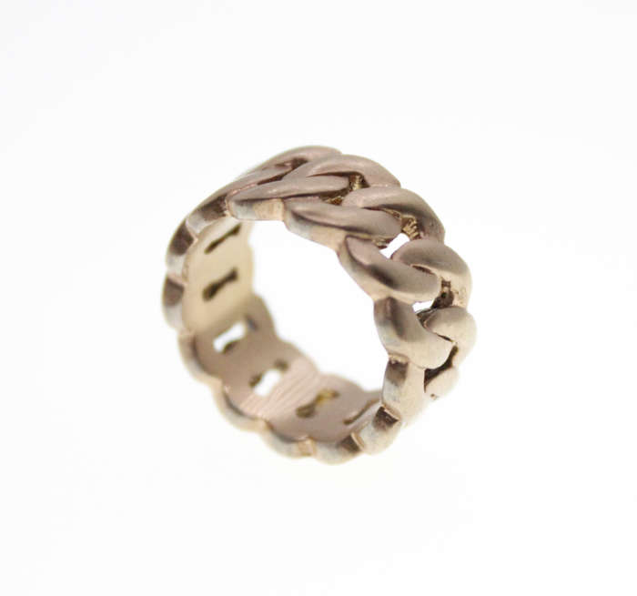 Ring - Fashion Frosted Gold Tone Link Chain Style Ring - ML2319