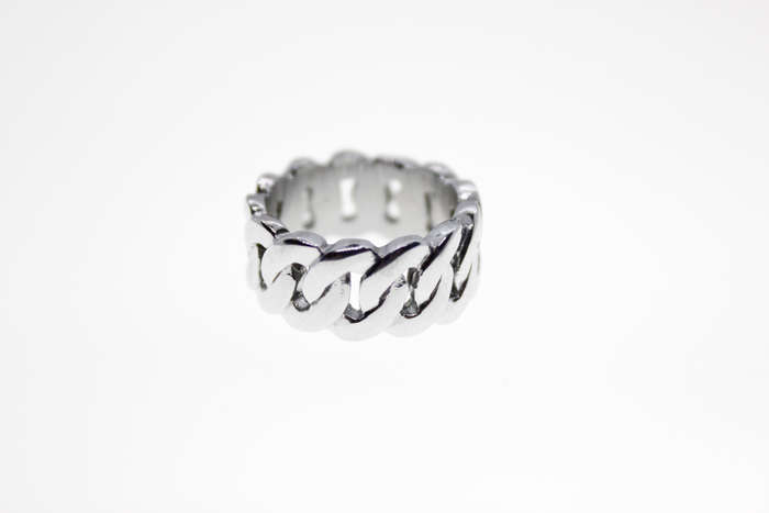 Ring - Fashion Silver Tone Link Chain Style Ring - ML2331