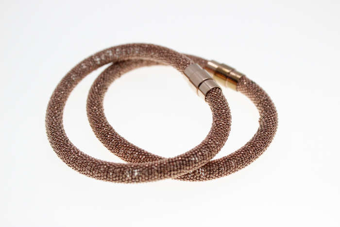 Bracelet - 2 x Bronze Tone Fashion Magnetic Mesh Design Bracelet - ML2343