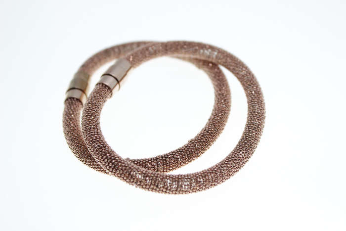 Bracelet - 2 x Bronze Tone Fashion Magnetic Mesh Design Bracelet - ML2343