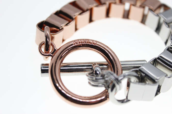 Set - Rose Metal Silver Tone Box Links. Stamped Mimco - ML2369