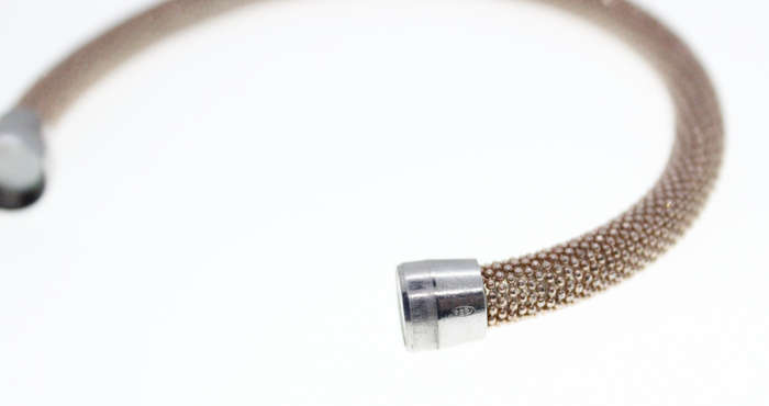 Bracelet - Bronze Mesh Tone. Silver Tone Clasp - ML2399