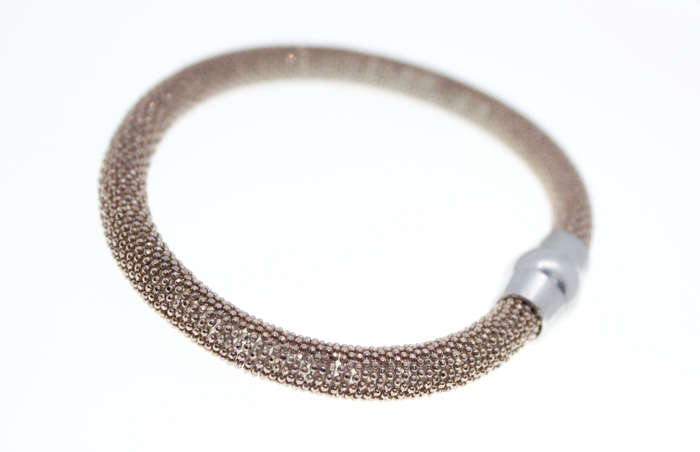 Bracelet - Bronze Mesh Tone. Silver Tone Clasp - ML2399