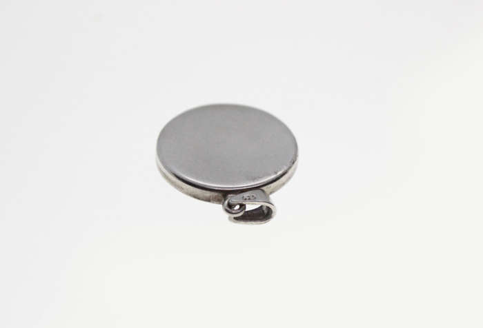 Pendant - 925 Silver Circle Pendant with Clear and Blue Stones Surrounding the Evil Eye - ML2535