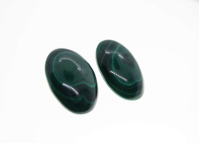 Earrings -  Vintage Malachite Pear Shape Clip on Earrings - ML2577