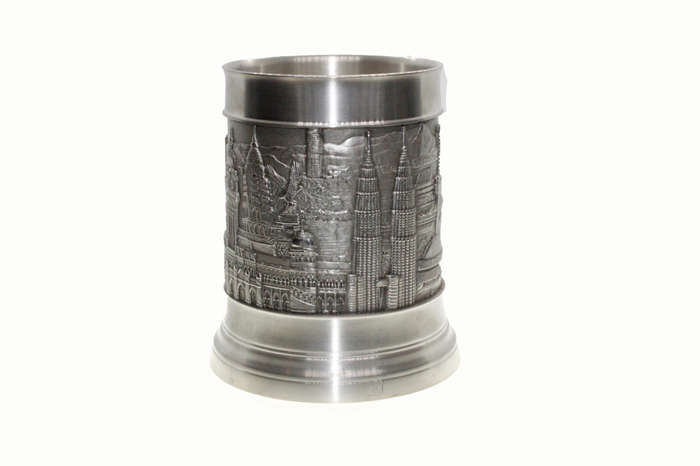 Tankard - Malaysian Pewter Tankard with Hornbill Handle, Stamped Royal Seeangor Pewter - ML2657