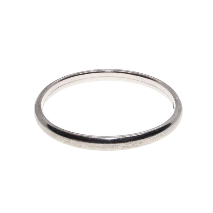 Bangle - Silver Tone  One Piece With Insert to close - ML2712