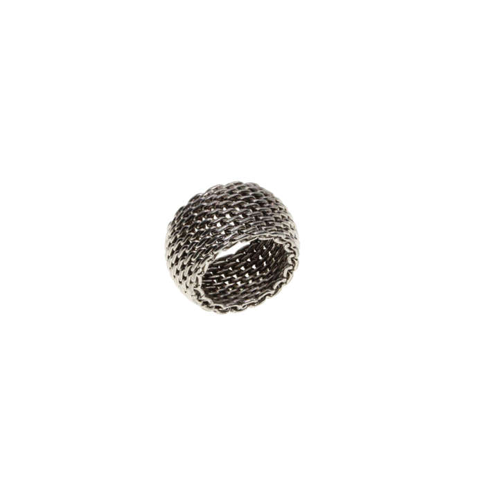 Ring - Silver Tone Vintage Mesh Design Ring - ML2748