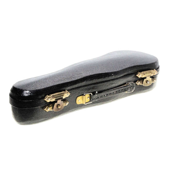 Antique Collectible - Authentic Miniature Violin and Bow. Black Case - ML2794