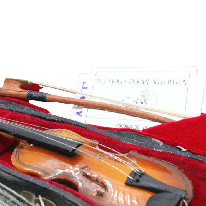 Antique Collectible - Authentic Miniature Violin and Bow. Black Case - ML2794
