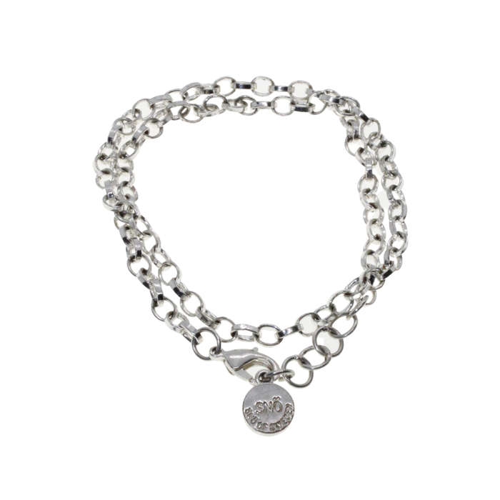 Necklace - Silver Tone SNO of Sweden Link Chain - ML2833