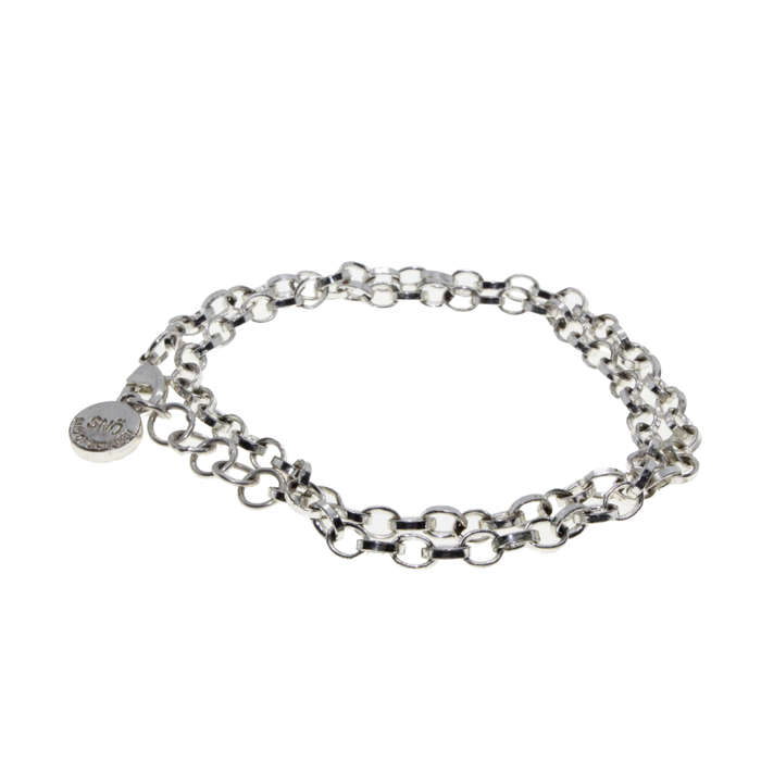 Necklace - Silver Tone SNO of Sweden Link Chain - ML2833