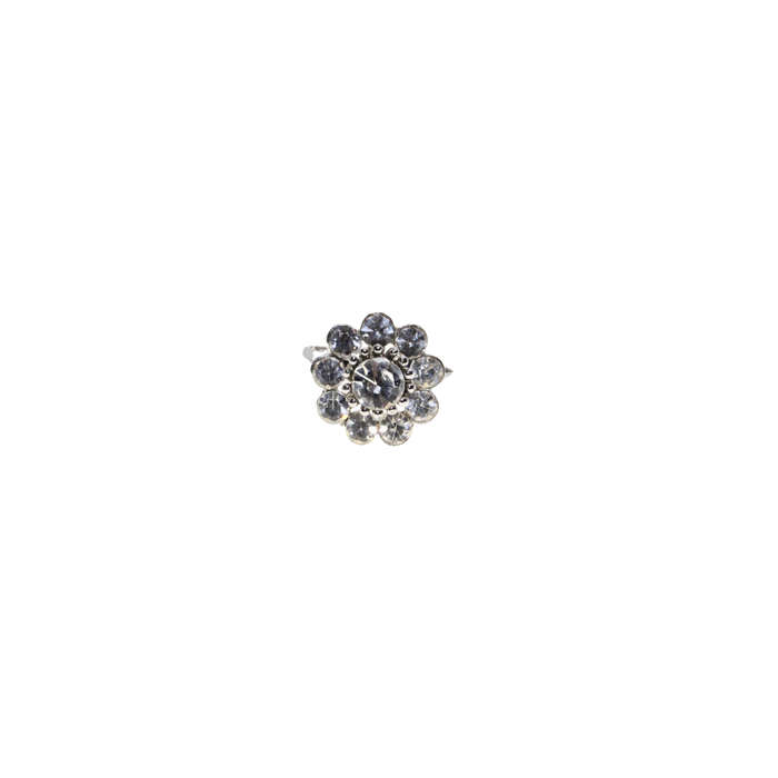 Ring - Silver Tone 3 x floral Design Rings With Silver and Diamantes - ML2912