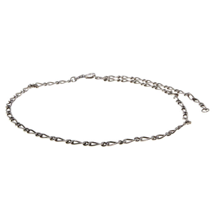 Necklace -Sterling Silver Figaro Chain. Has extension to chain - ML2963
