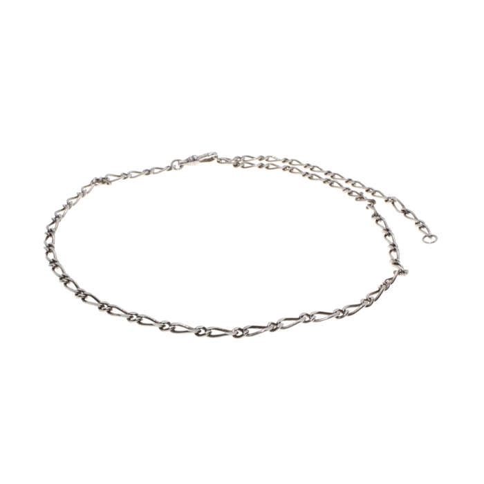 Necklace -Sterling Silver Figaro Chain. Has extension to chain - ML2963