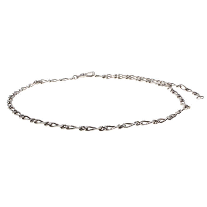 Necklace -Sterling Silver Figaro Chain. Has extension to chain - ML2963