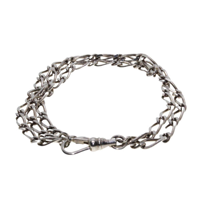 Necklace -Sterling Silver Figaro Chain. Has extension to chain - ML2963