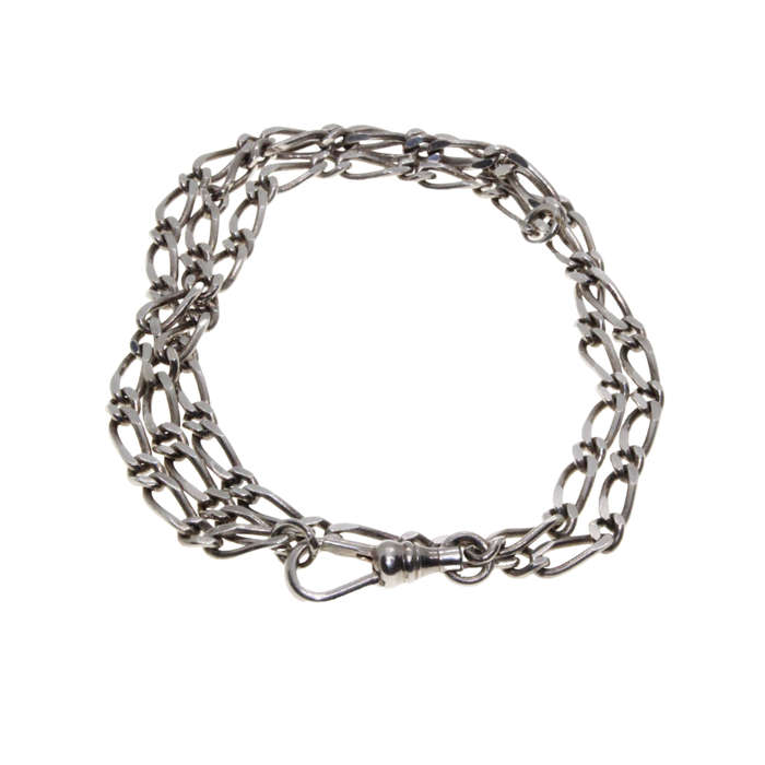 Necklace -Sterling Silver Figaro Chain. Has extension to chain - ML2963