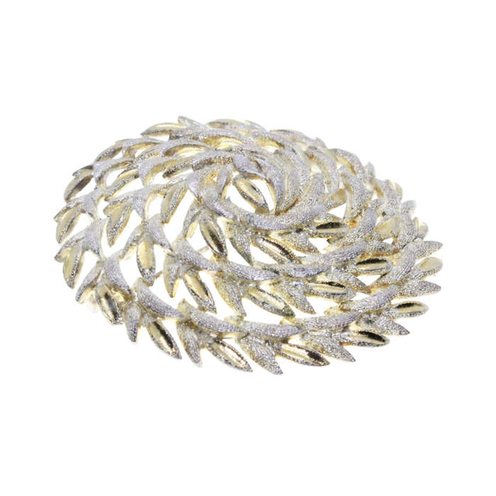 Brooch - Silver and Gold Tone Carousel Style Brooch - ML3024