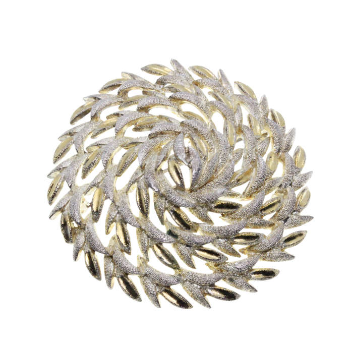 Brooch - Silver and Gold Tone Carousel Style Brooch - ML3024