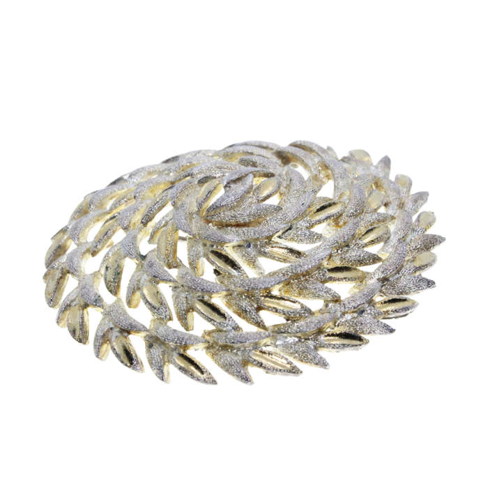 Brooch - Silver and Gold Tone Carousel Style Brooch - ML3024