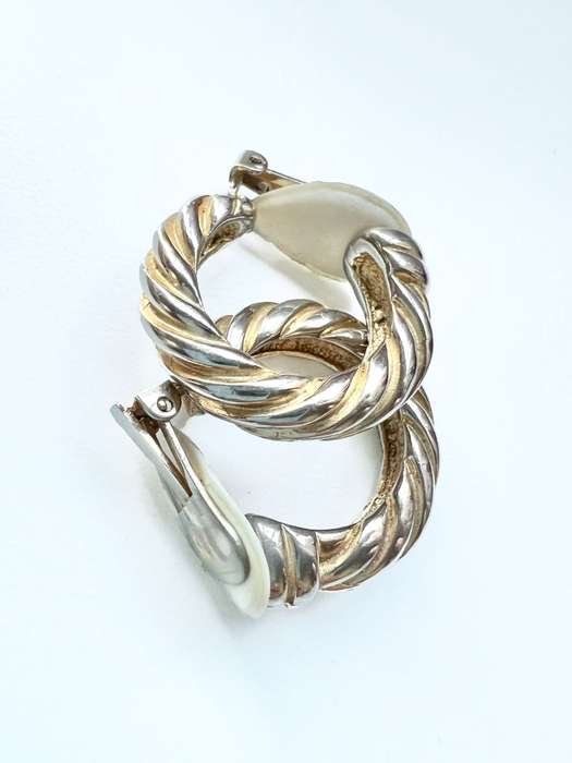 Earrings -  Vintage Huggie Style. Twisted Design. Gold Tone ML2008