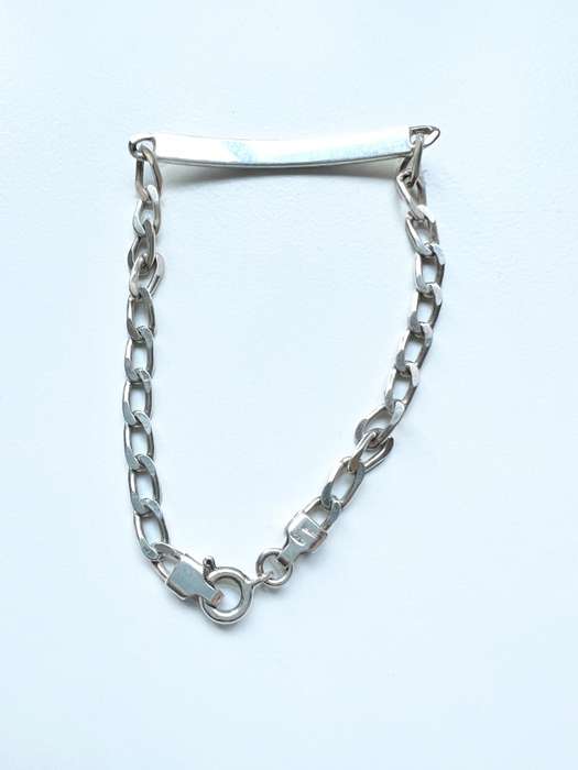 Bracelet - Vintage 925 Silver ID Bracelet. Linked Chain ML2022