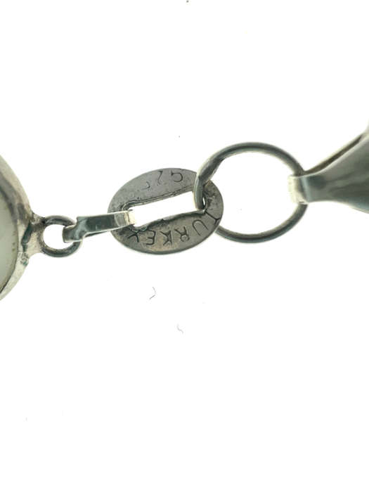Bracelet - 925 Silver Evil Eye Bracelet, White, Light Blue and Dark Blue Turkey Stamp - ML2071