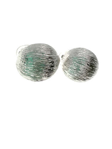 Earrings - Honey Brand Silver Tone Clip on Huggy Earrings - ML2170