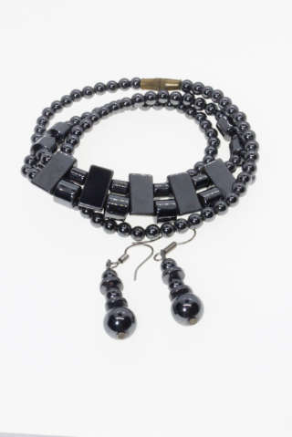 Jewellery Set -  Hematite. Relieves Pain, Reduces Inflammation, Enhance Healing - ML2276