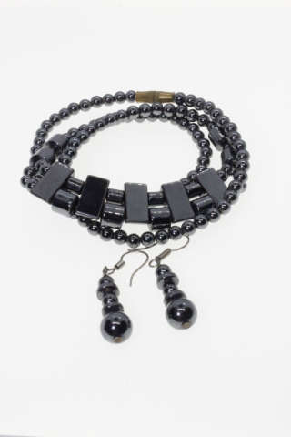 Jewellery Set -  Hematite. Relieves Pain, Reduces Inflammation, Enhance Healing - ML2276