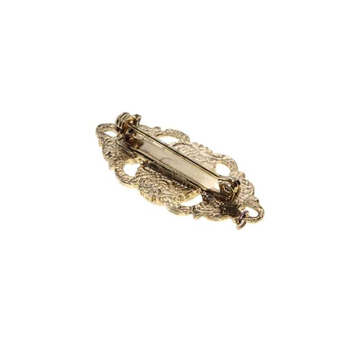 Brooch - Vintage Gold Tone Cameo and Faux Pearl Brooch - ML3122
