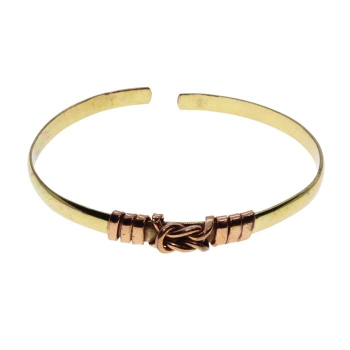 Bracelet - Vintage Brass with Copper Detail Cuff Bracelet - ML3165