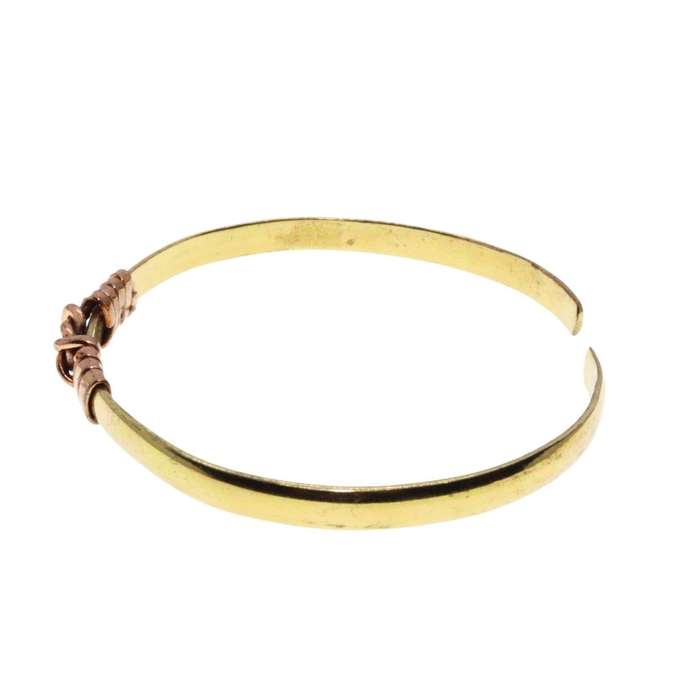 Bracelet - Vintage Brass with Copper Detail Cuff Bracelet - ML3165