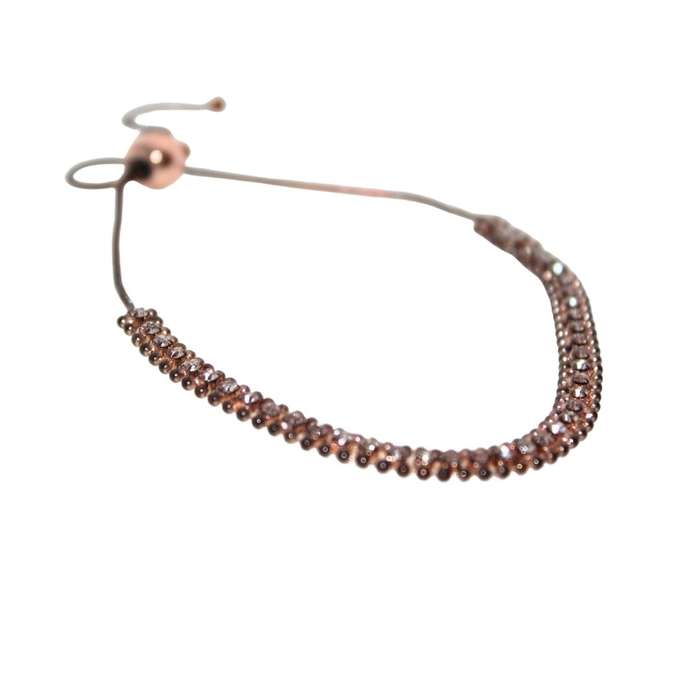 Bracelet - Sparkling Rose Gold Colour Adjustable Bracelet - ML3212