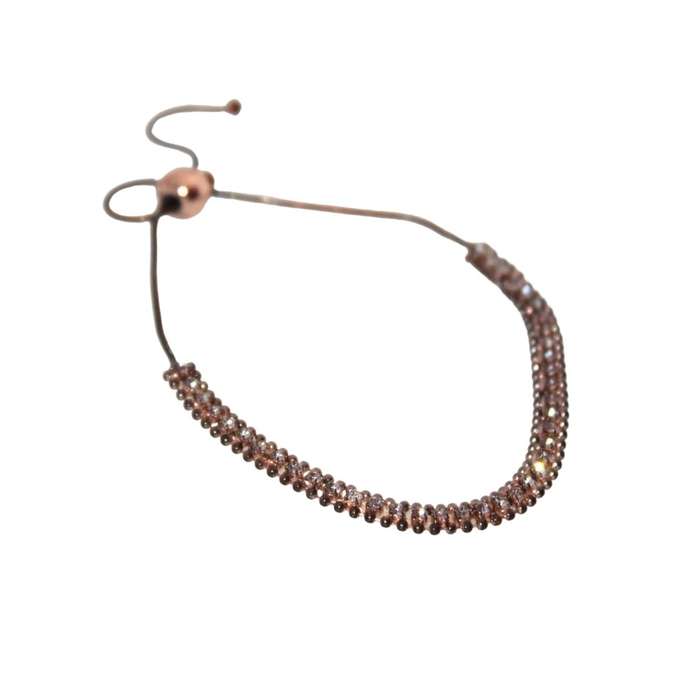 Bracelet - Sparkling Rose Gold Colour Adjustable Bracelet - ML3212