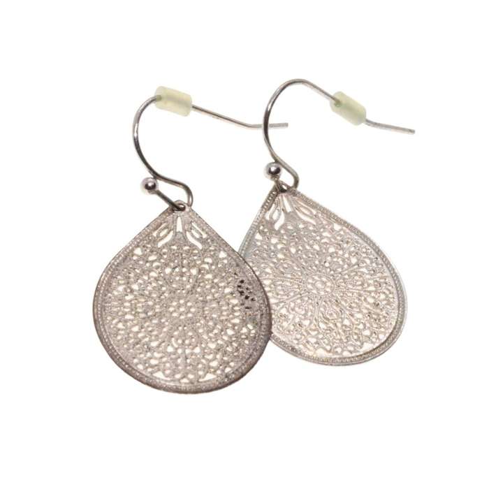Earrings - Gold Tone Tear Drop Design with Tribal Texture. Very Detailed & Intricate - ML3231