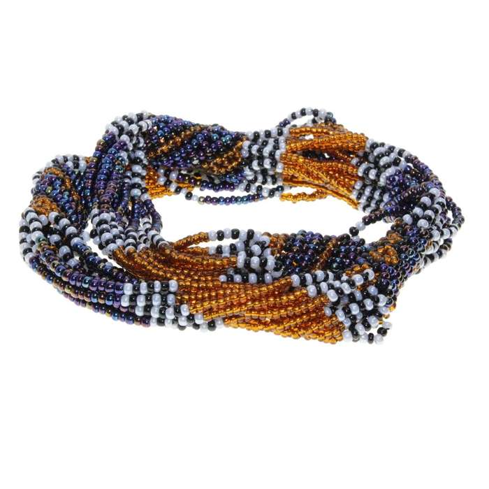 Necklace - Zulu Beaded Necklace. Multicoloured Multi strands - ML3247