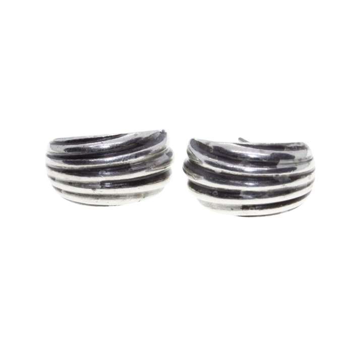 Earrings - Silver Tone Small Huggy Earrings for Pierced Ears - ML3263