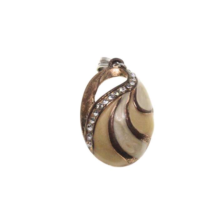 Pendant - Gold Tone Pendant with Enamel and Diamantes. Strip of gold tone - ML3330