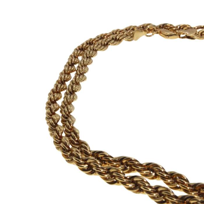 Necklace - Gold Tone Vintage Twisted Long Chain - ML3356