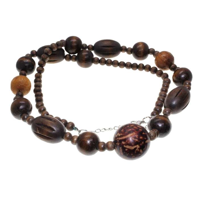 Necklace - Silver Tone Clasp. Beautiful African Chunky Beaded Statement Necklace - ML3367