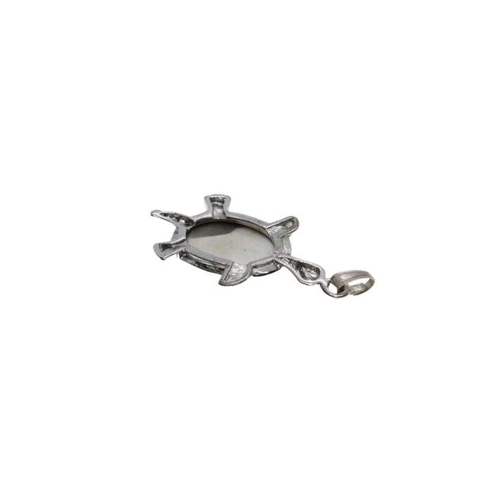 Pendant - Silver Tone Sea Turtle Pendant with a Tropical Paua Shell - ML3413