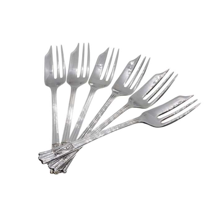 Cake Forks - Vintage EPNS Forks x 6. Pastry Lifter. Made in England. Original box (worn) - ML3426