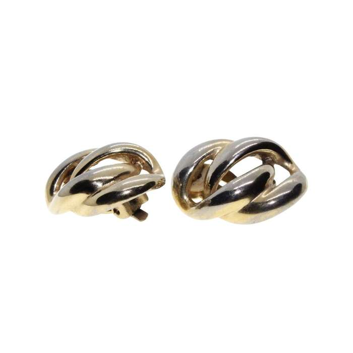 Earrings - Vintage Gold Tone Intertwined Earrings. Clip Ons - ML3484