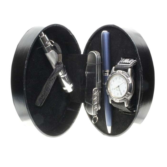 Watch - Gift Set. Digitime Watch. Black Strap, Torch, Knife & Pen - ML3496