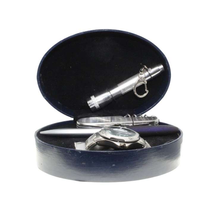 Watch - Gift Set. Digitime Watch. Silver Strap, Torch, Knife & Pen - ML3498