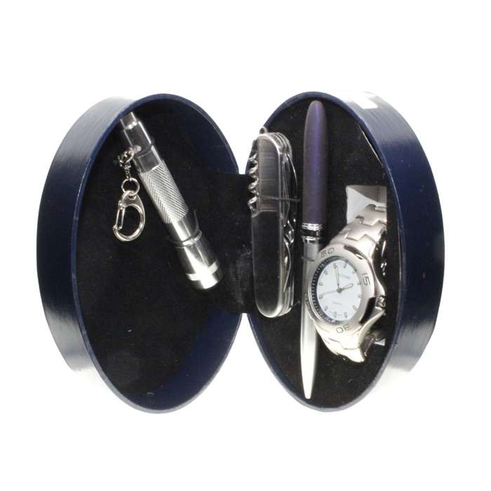 Watch - Gift Set. Digitime Watch. Silver Strap, Torch, Knife & Pen - ML3498