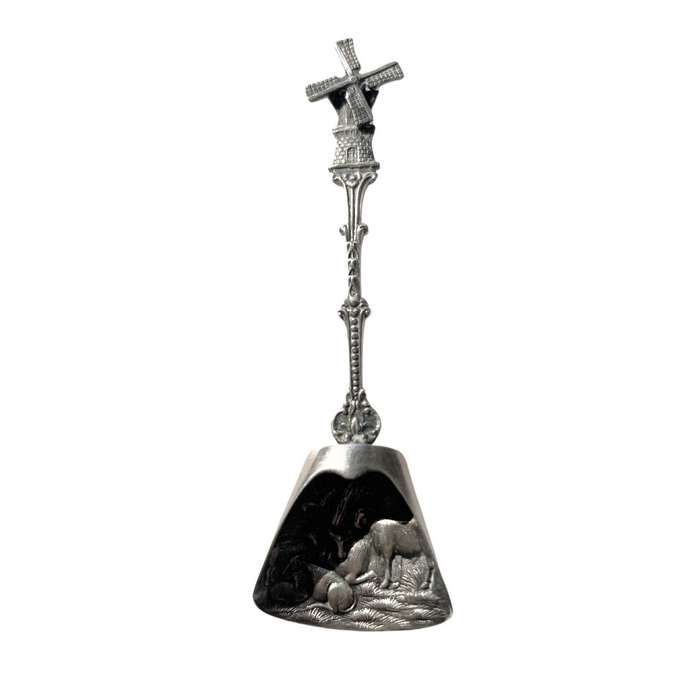 Antiques - Vintage Dutch Silver Plated Sugar Scoop with Moving Windmill - ML3565