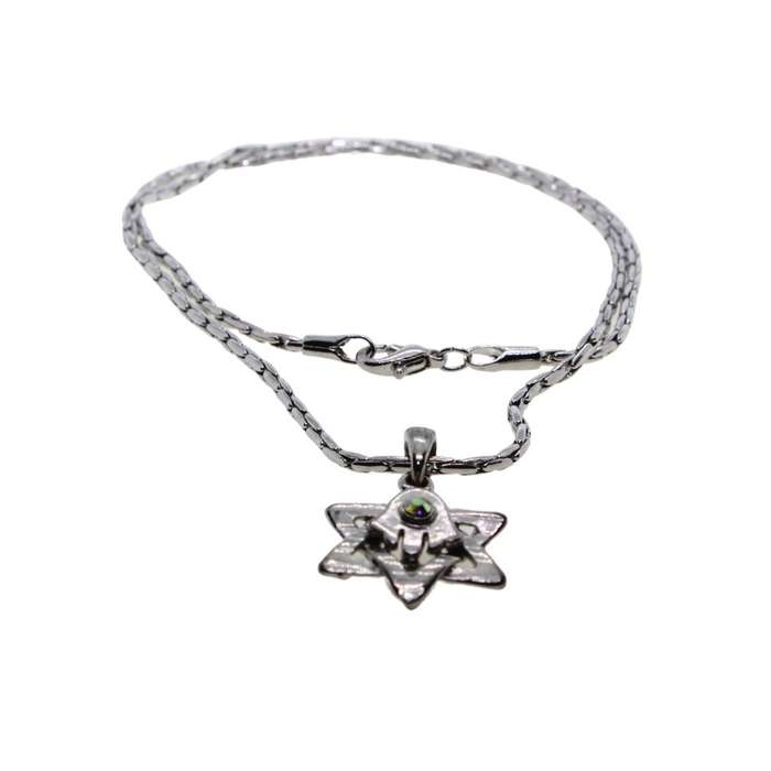 Pendant - Hamsa with Centre Stone on Magen David #ML001